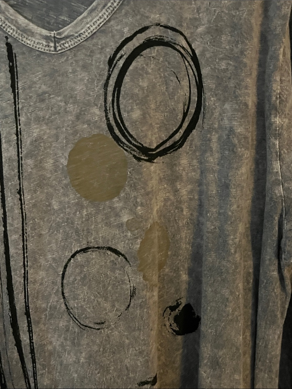 Jess & Jane Long Sleeve Bundle Tunic Tops-Slate Blue w/Ruffles & Grey w/Black - Picture 4 of 15